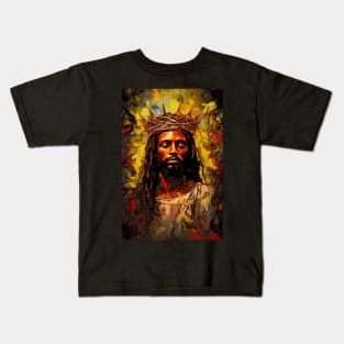 African American Art Black Jesus Christ Kids T-Shirt